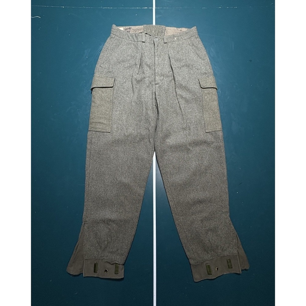 Vintage 1940s WW2 Swedish Army M39 Wool Military Cargo‎ Field Pants 31x29 RARE